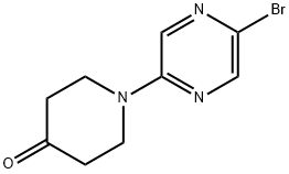 1-(5-브로모피라진-2-일)피페리딘-4-온 구조식 이미지