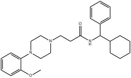 N-(Cyclohexylphenylmethyl)-4-(2-methoxyphenyl)-1-piperazinepropanamide Structure