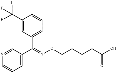 5-[[피리딘-3-일-[3-(트리플루오로메틸)페닐]메틸리덴]아미노]옥시펜타노산 구조식 이미지