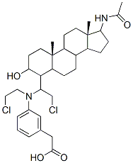 17-acetamido-5-androstan-3-ol-4-bis(2-chloroethyl)aminophenylacetate Structure
