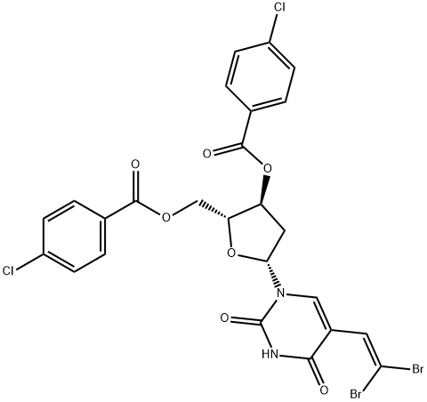 3',5'-di-O-(4-chlorobenzoyl)-5-(2-dibromovinyl)-2'-deoxyuridine 구조식 이미지