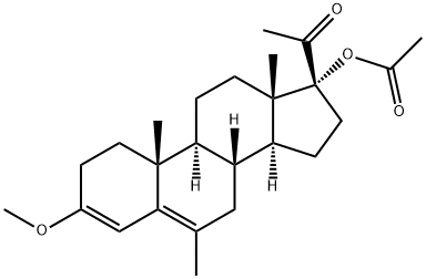 17-hydroxy-3-methoxy-6-methylpregna-3,5-dien-20-one acetate 구조식 이미지