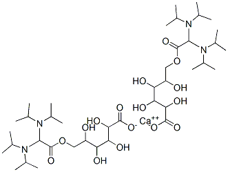 calcium 6-[2,2-bis(dipropan-2-ylamino)acetyl]oxy-2,3,4,5-tetrahydroxy-hexanoic acid Structure