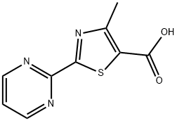 4-Methyl-2-pyrimidin-2-yl-1,3-thiazole-5-carboxylic acid 구조식 이미지