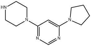 4-(piperazin-1-yl)-6-(pyrrolidin-1-yl)pyrimidine Structure
