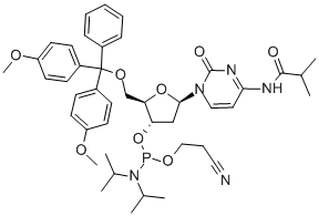 DMT-DCYTIDINE(N6-BENZOYL)시아노에틸인산염) 구조식 이미지
