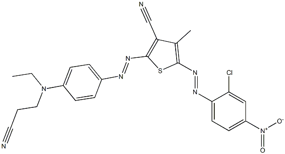 5-(2-Chloro-4-nitrophenylazo)-2-[4-[N-(2-cyanoethyl)-N-ethylamino]phenylazo]-4-methyl-3-thiophenecarbonitrile Structure