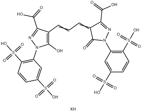 4-[3-[3-Carboxy-1-(2,5-dipotassiosulfophenyl)-5-hydroxy-1H-pyrazol-4-yl]-2-propenylidene]-1-(2,5-dipotassiosulfophenyl)-4,5-dihydro-5-oxo-1H-pyrazole-3-carboxylic acid Structure