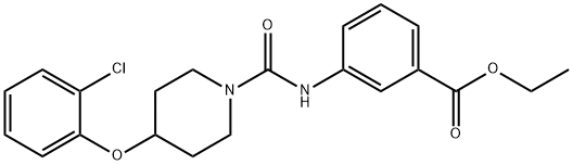 ethyl 3-(4-(2-chlorophenoxy)piperidine-1-carboxaMido)benzoate 구조식 이미지