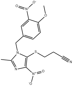 3-[3-[(4-methoxy-3-nitro-phenyl)methyl]-2-methyl-5-nitro-imidazol-4-yl ]sulfanylpropanenitrile Structure