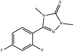 3H-1,2,4-Triazole-3-thione, 2,4-dihydro-5-(2,4-difluorophenyl)-2,4-dim ethyl- 구조식 이미지