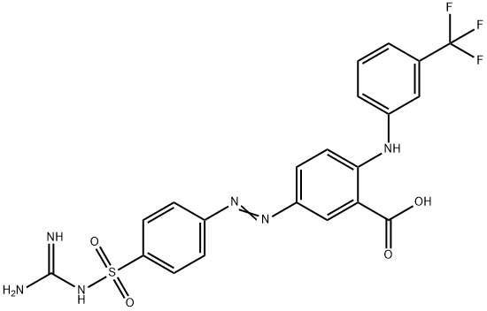 Benzoic  acid,  5-[[4-[[(aminoiminomethyl)amino]sulfonyl]phenyl]azo]-2-[[3-(trifluoromethyl)phenyl]amino]-  (9CI) Structure