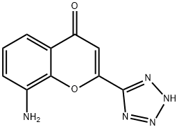 8-Amino-4-oxo-2-(tetrazol-5-yl)-4H-1-benzopyran 구조식 이미지