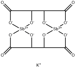 L-Antimony potassium tartrate 구조식 이미지