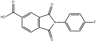 2-(4-FLUORO-PHENYL)-1,3-DIOXO-2,3-DIHYDRO-1H-ISOINDOLE-5-CARBOXYLIC ACID 구조식 이미지