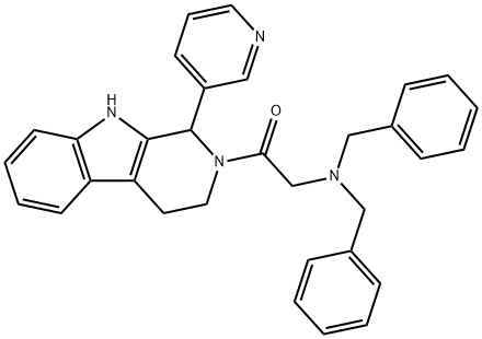 2-((Dibenzylamino)acetyl)-1-(3-pyridyl)-1,2,3,4-tetrahydro-beta-carbol ine Structure