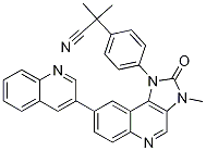 2-Methyl-2-(4-(3-Methyl-2-oxo-8-(quinolin-3-yl)-2,3-dihydro-1H-iMidazo[4,5-c]quinolin-1-yl)phenyl)propanenitrile Structure