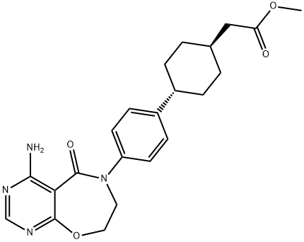 Methyl 2-((1r,4r)-4-(4-(4-chloro-5-oxo-7,8-dihydropyriMido[5,4-f][1,4]oxazepin-6(5H)-yl)phenyl)cyclohexyl)acetate 구조식 이미지