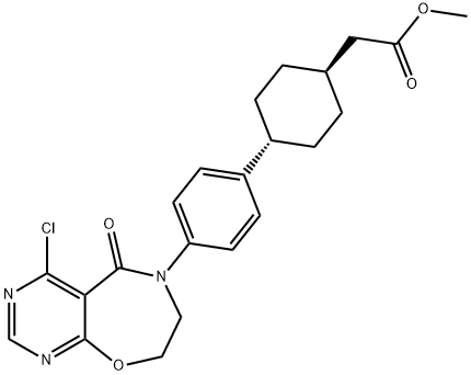 Methyl 2-((1r,4r)-4-(4-(4-aMino-5-oxo-7,8-dihydropyriMido[5,4-f][1,4]oxazepin-6(5H)-yl)phenyl)cyclohexyl)acetate 구조식 이미지