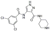 4-(3,5-DichlorobenzaMido)-N-(piperidin-4-yl)-1H-pyrazole-3-carboxaMide 구조식 이미지