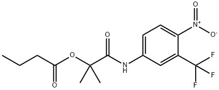 Propanamide, 2-methyl-2-(1-oxobutoxy)-N-(3-trifluoromethyl-4-nitrophen yl)- Structure