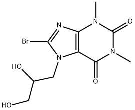 8-BROMO-7-(2,3-DIHYDROXYPROPYL)-1,3-DIMETHYL-2,3,6,7-TETRAHYDRO-1H-2,6-PURINEDIONE Structure