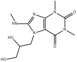 7-(2,3-dihydroxypropyl)-1,3-dimethyl-8-methylamino-purine-2,6-dione Structure
