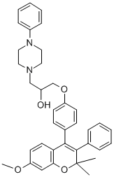 1-Piperazineethanol, alpha-((4-(7-methoxy-2,2-dimethyl-3-phenyl-2H-1-b enzopyran-4-yl)phenoxy)methyl)-4-phenyl- Structure