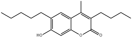 2H-1-Benzopyran-2-one, 3-butyl-7-hydroxy-4-methyl-6-pentyl- 구조식 이미지