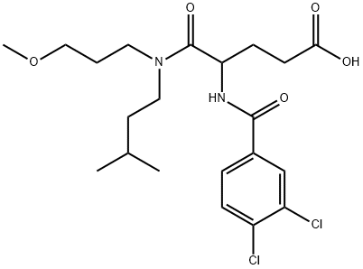 4-[(3,4-dichlorobenzoyl)amino]-4-(3-methoxypropyl-(3-methylbutyl)carba moyl)butanoic acid 구조식 이미지