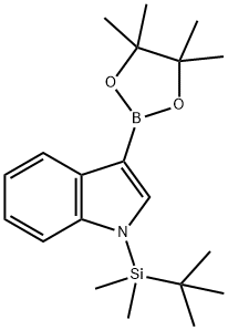 1-(tert-butyldimethylsilyl)-3-(4,4,5,5-tetramethyl-1,3,2-dioxaborolan-2-yl)-1H-indole 구조식 이미지