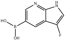 보론산,B-(3-플루오로-1H-피롤로[2,3-b]피리딘-5-일)- 구조식 이미지