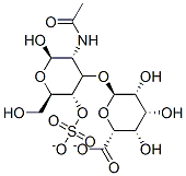 (2R,3S,4S,5R,6R)-6-[(2R,3R,4R,5S,6R)-3-acetamido-2-hydroxy-6-(hydroxymethyl)-5-sulfonatooxy-oxan-4-yl]oxy-3,4,5-trihydroxy-oxane-2-carboxylate Structure