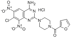 1-(4-Amino-7-chloro-6,8-dinitro-2-quinazolinyl)-4-(2-furanylcarbonyl)p iperazine HCl 구조식 이미지