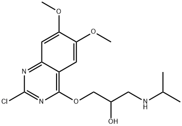 1-((2-Chloro-6,7-dimethoxy-4-quinazolinyl)oxy)-3-((1-methylethyl)amino )-2-propanol 구조식 이미지