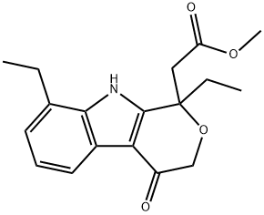 1,8-Diethyl-1,3,4,9-tetrahydro-4-oxo-pyrano[3,4-b]indole-1-acetic Acid Methyl Ester Structure