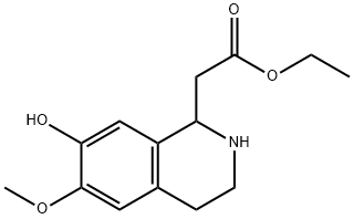 1-Isoquinolineacetic  acid,1,2,3,4-tetrahydro-7-hydroxy-6-methoxy-,ethyl  ester Structure