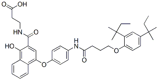 beta-Alanine,  N-[[4-[4-[[4-[2,4-bis(1,1-dimethylpropyl)phenoxy]-1-oxobutyl] amino]phenoxy]-1-hydroxy-2-naphthalenyl]carbonyl] 구조식 이미지