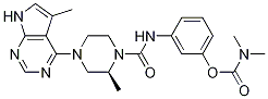 CarbaMic acid, N,N-diMethyl-, 3-[[[(2S)-2-Methyl-4-(5-Methyl-7H-pyrrolo[2,3-d]pyriMidin-4-yl)-1-piperazinyl]carbonyl]aMino]phenyl ester Structure