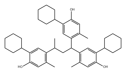 4,4',4''-(1-methylpropan-1-yl-3-ylidene)tris(2-cyclohexyl-5-methylphenol) 구조식 이미지