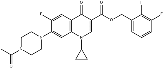 3-Quinolinecarboxylic acid, 7-(4-acetyl-1-piperazinyl)-1-cyclopropyl-6-fluoro-1,4-dihydro-4-oxo-, (2,3-difluorophenyl)Methyl ester Structure