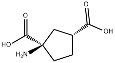 (1R,3R)-1-아미노사이클로펜탄-1,3-디카르복실산 구조식 이미지