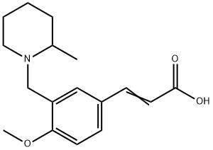 (2E)-3-{4-methoxy-3-[(2-methylpiperidin-1-yl)methyl]phenyl}acrylic acid Structure