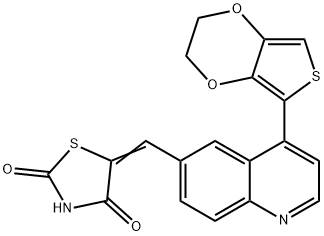 2,4-Thiazolidinedione, 5-[[4-(2,3-dihydrothieno[3,4-b]-1,4-dioxin-5-yl)-6-quinolinyl]Methylene]- Structure