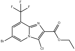 Ethyl 6-broMo-3-chloro-8-(trifluoroMethyl)iMidazo[1,2-a]pyridine-2-carboxylate 구조식 이미지