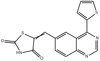 2,4-Thiazolidinedione, 5-[[4-(2-thienyl)-6-quinazolinyl]Methylene]- 구조식 이미지