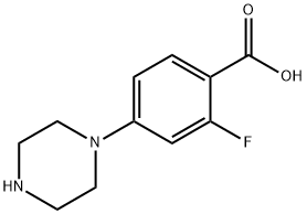2-Fluoro-4-piperazinobenzoic Acid 구조식 이미지
