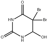 5,5-Dibromo-5,6-dihydro-6-hydroxy-2,4(1H,3H)-pyrimidinedione 구조식 이미지