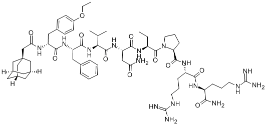 1-ADAMANTANEACETYL-D-TYR[O-에틸]-PHE-VAL-ASN-ABU-PRO-ARG-ARG-NH2 구조식 이미지