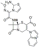 7-(2-(2-aminothiazolyl)-2-methoxyiminoacetamido)-3-(imidazo(1,2-a)pyridinium-1-yl)methyl-3-cephem-4-carboxylate Structure